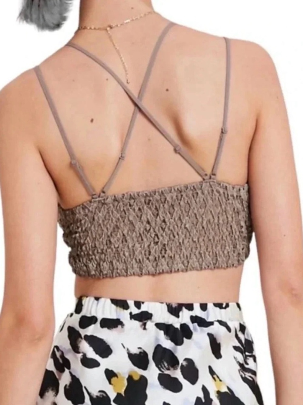 Wishlist Lace Bralette Champagne Criss Cross Back Size L NWT - Picture 5 of 12